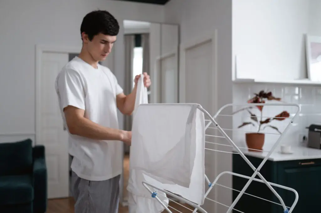 air-drying clothes