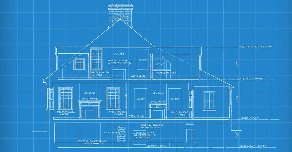 House blueprint with dimensions for each floor