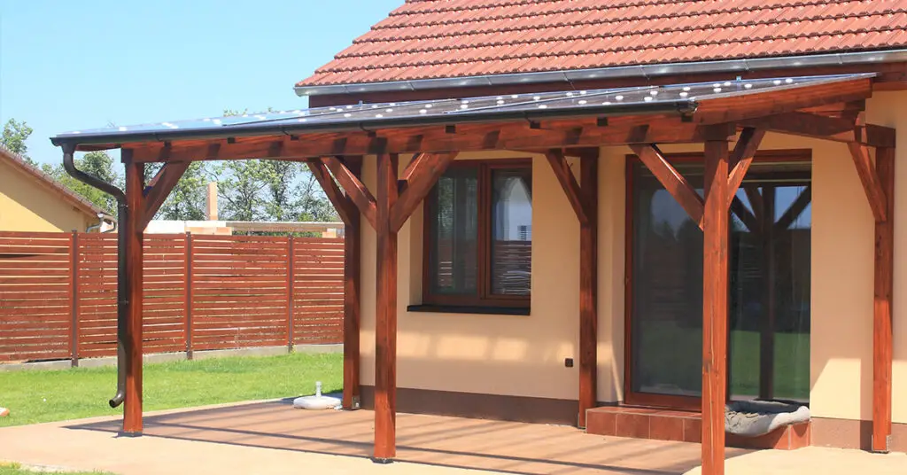 Pergola attached to the house